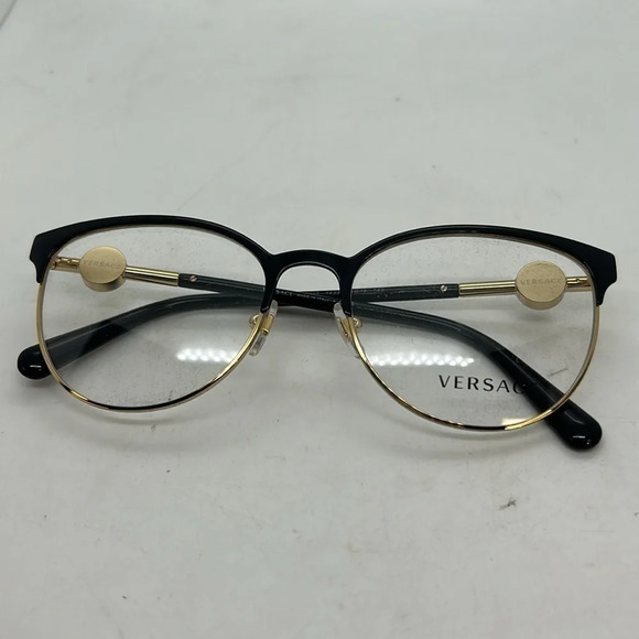 VERSACE VE1271 Eyeglasses Frames Case RXable 1443 Black/Gold NWT - Picture 9 of 10